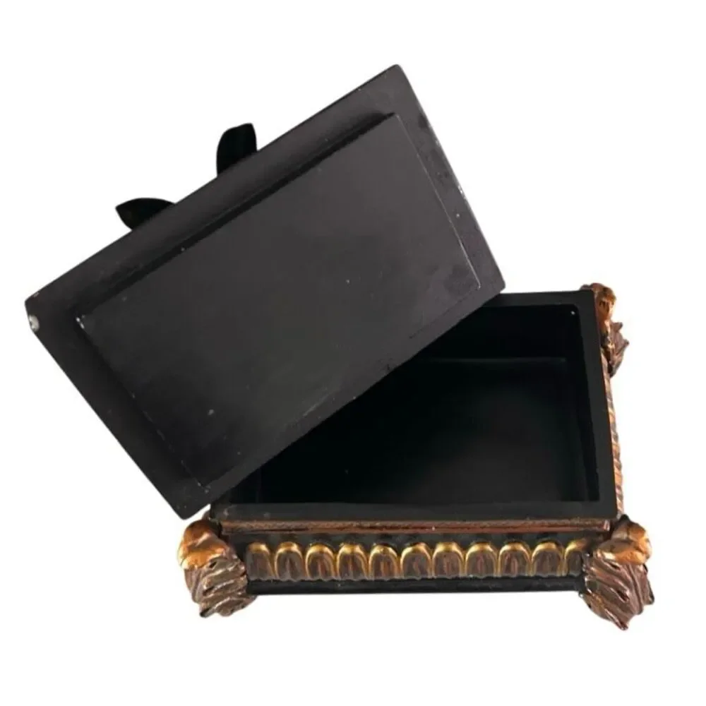 Wooden Trinket Jewelry Treasure Box 6.5